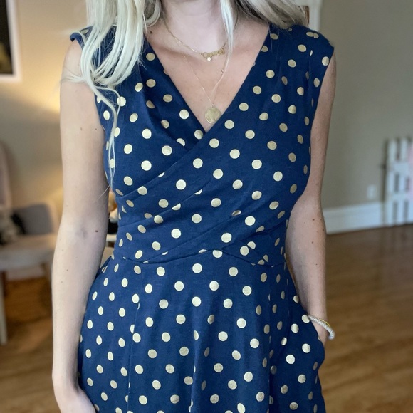 Anthropologie Maeve Polka Dot Dress - Picture 4 of 5